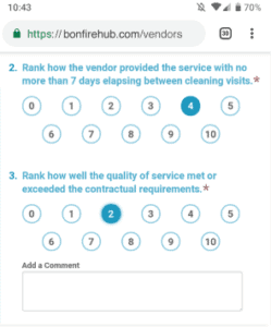 Vendor performance management in Bonfire