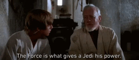 Star Wars Obi Wan Kenobi saying "The Force is what gives a Jedi his power" gif
