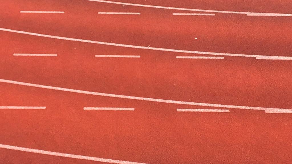 Minimalist photo of a red race track