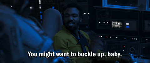 Star Wars Lando Calrissian on the Millennium Falcon gif